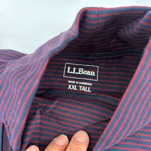 LLBean Mens XXL Tall Striped Turtleneck Long Sleeve Shirt